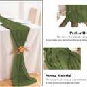 2 Pack 10 Ft Cheesecloth Table Runner Olive Green Gauze Long Table Runners Boho Gauze Cheese Cloth Table Runner Rustic Sheer Runner for Wedding Party Table Decor ( 35 x 120 Inch )