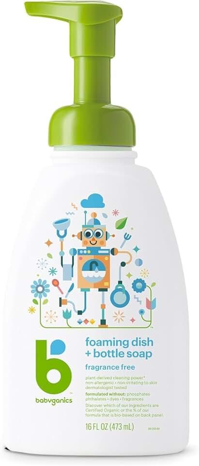 3 Pcs Babyganics Foaming Dish Soap, Pump Bottle, Fragrance Free, 16 oz.