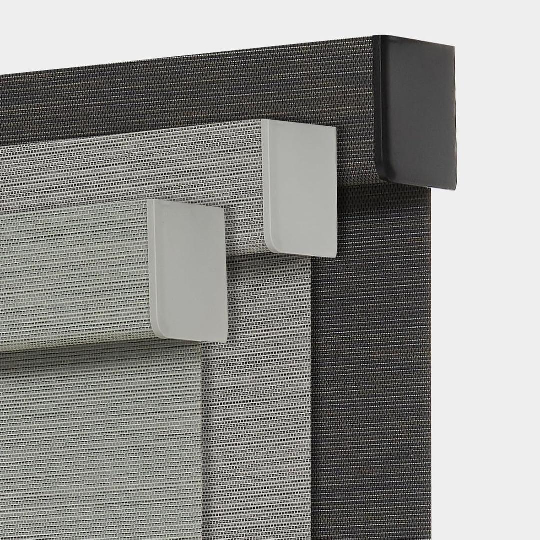 Persilux 100% Blackout Roller Shades Blinds for Windows (72" H x 30" W, Grey) Striped Jacquard Thermal Insulated Fabric UV Protection Privacy Window Shades for Bedroom, Easy to Install