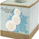 Avanti Linens - Tissue Box Cover, Guest Bathroom Essentials, Beach Inspired Home Decor (Beachcomber Collection)
