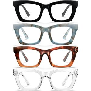 CCVOO Stylish Reading Glasses for Women, Stylish Eyeglasses, Blue Light Readers, Cheaters, +2.50