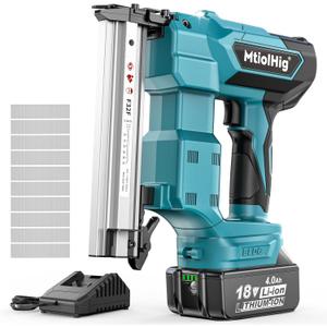 Cordless Brad Nailer for Makita 18V Lithium-Ion Battery, 18 Gauge 5/8 to 1-1/4 Inch Nail Gun with 1 x 3.0Ah Rechargeable Battery, Powered Electric Tool Set Brushless Motor 2 Modes