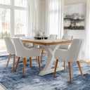 6x9 Area Rugs for Living Room, Modern Abstract Washable Rug with Non-Slip Backing & Low Pile Indoor Carpet for Nursery Room, Bedroom and Dinning Room, Dark Blue