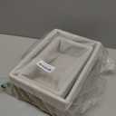 CT SUN Woven Storage Baskets for Shelves, 3-Piece Shallow Paper Rope Bins with 2 Sets of Liners (Cream & Daisy Print), Wicker Style Trays for Pantry, Bathroom, Kitchen Counter, Bread & Nursery