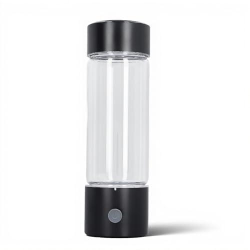 410ML Portable Hydrogen Water with 1200?1400ppb (1.2ppm) in a Cycle,Distilled Water of Aluminum Alloy and high Borosilicate Glass, Water Bottle with 700mAh Battery for Travel