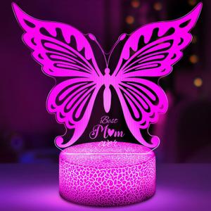 Linkax Mothers Day Mom Gifts for Mothers Wife Daughter, Mom Birthday Gifts from Daughter Son Kids, 7 Colors Changing Butterfly Night Light, Thanksgiving Xmas Easter Presents for Wife Mama Mommy
