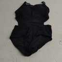 Girls One Piece Swimsuits Bathing Suit for Teens Cut Out Cute Girls' One-Piece Swimwear Criss Cross for Kids Summer Beach (12T , Black)