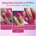 SXVME Hot Pink Soft Gel Nail Tips Medium Short Square Gel Tips Pre-colored Press on Nails Pre Applied Tip Primer Natural Acrylic Fake Nails Extensions for DIY Nail,300Pcs
