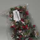 6 Pieces Christmas Candle Ring Artificial Red Berry Candle Holder with Pine Cones Christmas Wreath Rings for Xmas Home Dining Table Centerpieces Decor