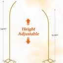 Balloon Arch Stand Kit, Balloon Arch Stand Set of 2 with Metal 7.8FT & 6.2FT Metal Half Gold Wedding Flower Backdrop Stand for Proposal Anniversary Bridal Shower Background Party Decorations