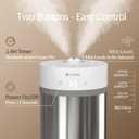Stainless Steel Humidifier, 4L Ultrasonic Cool Mist Humidifiers with Only 3 Parts Easy to Clean, Top Fill Humidifier with 1-9H Timer, 28dB Whisper-Quiet, Filterless for Bedroom Large Room