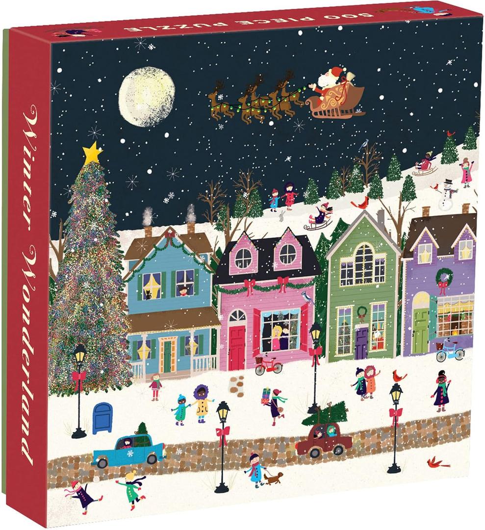 Galison Winter Wonderland 500 Piece Jigsaw Puzzle for Adults and Families, Winter Puzzle with Holiday Themes