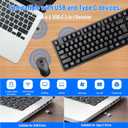 Wireless Keyboard and Mouse Combo-Full Size QWERTY Layout 2.4G Stereo Keycap Ergonomically Designed for Laptop,PC,Notebook,Windows,Computer,with USB-A&Typ-C 2-in-1 Receiver