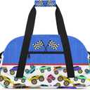 Kids Overnight Duffel Bag Boys - Sport Gym Bag Travel Duffle Luggage Bag Water Resistant lightweight Carry On Weekender Tote for Practice Workout School Sleepover (Racing Truck Car)