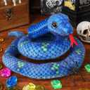 MGZTTHW Giant Stuffed Snake, Lifelike Plush Animal, 110 in Large Toy Snake for Kids, Perfect for Birthday Presents & Parties