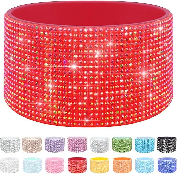 WORBSS Diamond Glitter Silicone Boot for Stanley H2.0 Tumbler 20-30oz Accessories for 2.8-2.9 inch Trapezoidal Cylinder Base Water Bottles Bottom Anti-Slip Protector Sleeve Cover Bumper Decoration