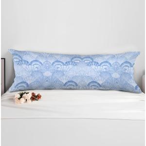 Nautical Coastal Decor,Blue Shell Decor 20x54 Body Pillow Cover with Zipper,Shell Lovers Gifts,Ocean Coastal Beach Decorative Long Hug Pillow Cases for Bed Couch