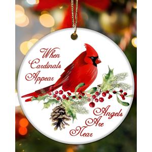 2 x Cardinal Christmas Ornaments Red Cardinal Gifts for Women Girls Hanging Clearance Keepasake Stocking Stuffers Xmas Tree Decor