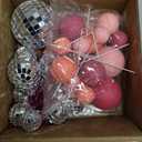 Pink Disco Ball Cake Topper Mirror Balls Cake Decorations with Pink Stars Cake Topper for 70s 80s Disco Dance Saturday Night Fever Birthday Supplies