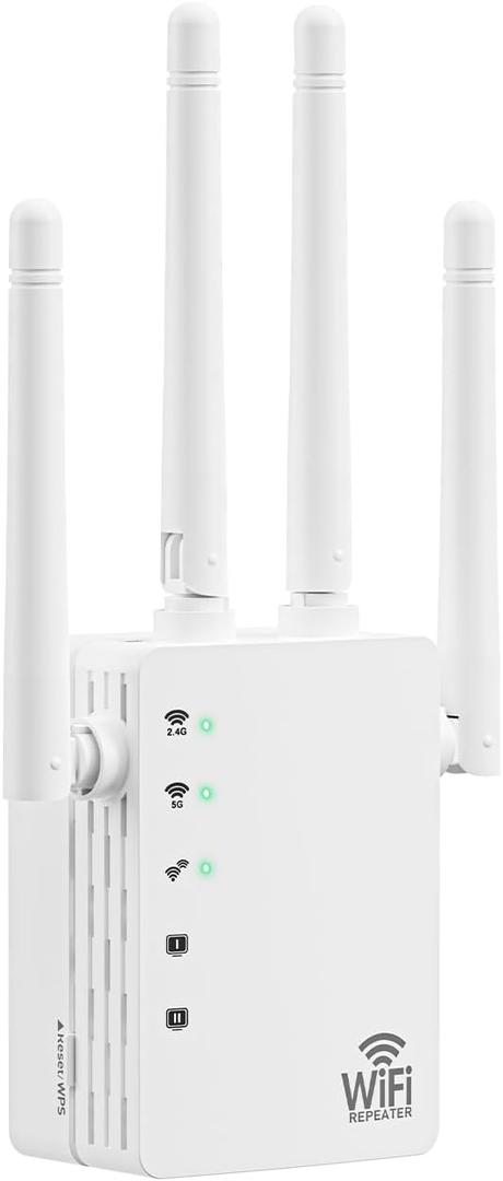 WiFi ExtenderWiFi Extenders Signal Booster - WiFi Repeater with 12880 Sq.ft Coverage 105 Devices with 1200Mbps Dual - Band 2.4G&5G1-Tap Setup Supports Ethernet Port, Faster Speed