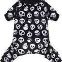 CuteBone Dog Halloween Pajamas Puppy Onesies Small Dogs Soft Pjs Coat Cat Apparel Comfy Pet Christmas Clothes Outfit Doggie Bodysuit P11XS (Skulls)