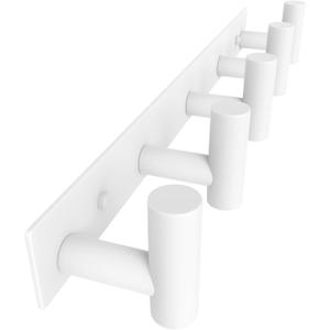 VAEHOLD Hat and Coat Wall Mount Rack - Hooks for Robes, Bags, Keys, and Towels - Bathroom Towel Hanger Organizer (White, T Shape 5 Hooks 1 Pack)