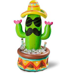 JOYIN 43" Inflatable Cactus Cooler with Sombrero Hat for Fiesta, Cinco de Mayo Party Supplies, Inflatable Party Cooler, Pool Party Decoration