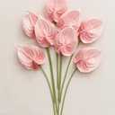 Ling's moment Artificial Anthurium Plants, 8pcs Shabby Blush Silk Filler Flower, Pink Faux Greenery Stems for DIY Wedding Bouquets Centerpieces Arrangements Bridal Shower Party Home Decorations