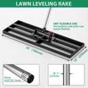 Lawn Leveling Rake 30"x10" with 78" Adjustable Stainless Steel Extened Handle,Heavy-Duty Leveling Tool for Garden, Yard & Landscaping