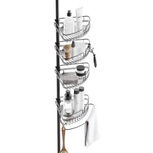 Zenna Home Tension Pole Shower Caddy Corner Organizer, Adjustable Standing Shower Caddy with 4 Baskets and Built in Towel Bar, Rust Resistant Bathroom Tension Rod Organizer, 60 to 97 Inch, Matte Black Zenna Home Tension Pole Shower Caddy Corner Organizer, Adjustable Standing Shower Caddy with 4 Baskets and Built in Towel Bar, Rust Resistant Bathroom Tension Rod Organizer, 60 to 97 Inch, Matte Black