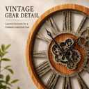 HOIBAI Large Wall Clock 24 Inch Vintage Brown