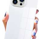 for iPhone 14 Pro Max Case, Bright Neon Soft TPU Solid Color Minimalist Aesthetic Trendy Shockproof Phone Cover [Never Fade] [Reinforced Corners Protection] 6.7 inch, White