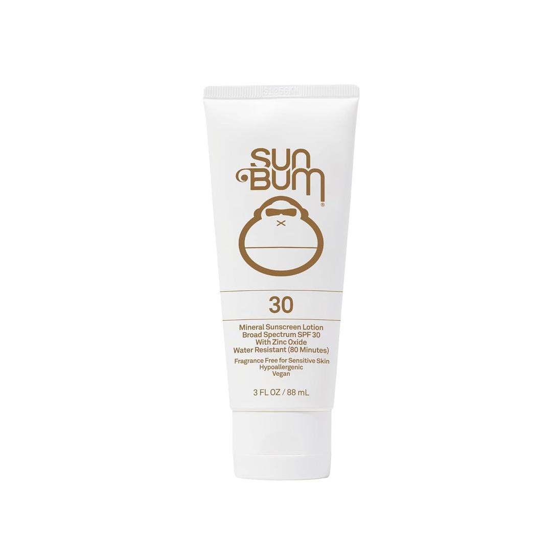 Sun Bum Mineral SPF 30 Sunscreen Body Lotion - Broad Spectrum Moisturizing Facial Sunscreen with Vitamin E - Vegan and Hawaii 104 Act Compliant (Without Octinoxate & Oxybenzone) - Travel Size - 3 oz