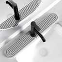 Kitchen Faucet Mat - Diatomite Splash Guard for Sink, Quick-Drying Water Absorbing Stone Tray [Grey, 23.6" x 3.9"], Includes Sandpaper (Gray)