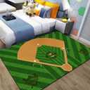 Baseball Rug, Non Slip Sports Rug, Fun Area Rugs, Soft Large Floor Carpets Mats for Home Living Room Bedroom Decor - Baseballs Lovers Gift 3x5 FT (Baseball)