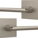 Mega Handles Prime Dummy Lever, Door Handle for Closet or French Doors, Single Side Door Levers, Non-Turning, Fits All Standard Door Sizes, Covered Screws Included - Satin Nickel (2 Pack) 5"