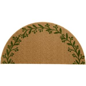 Dilunave Christmas Half Circle Coir Doormats 16 x 30 in for Outside Entrance Artificial Coir Outdoor Mat Natural Berry Leaf Vine Half Round Entry Mat for Front Door Indoor Outdoor Winter Home Floor