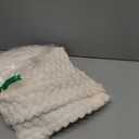 Cream White Throw Blanket 50"60" inches Fuzzy 3D Jacquard Decorative Flannel Fleece Super Soft Plush Cozy Blanket for Couch Sofa Chair Lightweight