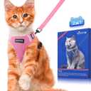 Halypet Cat Harness and Leash Set [ MAX Safety Third Generation ] Escape Proof Soft Adjustable Cat Leash Breathable Comfortable Vest Easy to Wear Kitten Harness for Outdoor Walking Pink Small (Small (7-12lb))