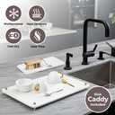 Stone Drying Mat for Kitchen Counter + Sink Caddy | 15.7"x11.8" Diatomaceous Earth Drying Mat with Stainless Steel Feet | Heat Resistant to 450F | Eco-Friendly & Multipurpose Drying Mat (White)