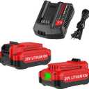 Energup 2Pack 20V 3.5Ah Replacement V20 Craftsman 20V Lithium Battery and Charger Kit for CMCB202 CMCB204 CMCB206 CMCB201 CMCB100 CMCB124 with CMCB104 Craftsman 20Volt Battery Charger