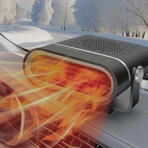 Car Heater 12V, 2 in 1 Portable Car Heater Fast Heating Quickly Defrost Defogger Demister Heat Cooling Fan Auto Dryer Windshield Defroster Plug in Cigarette Lighter (N702)