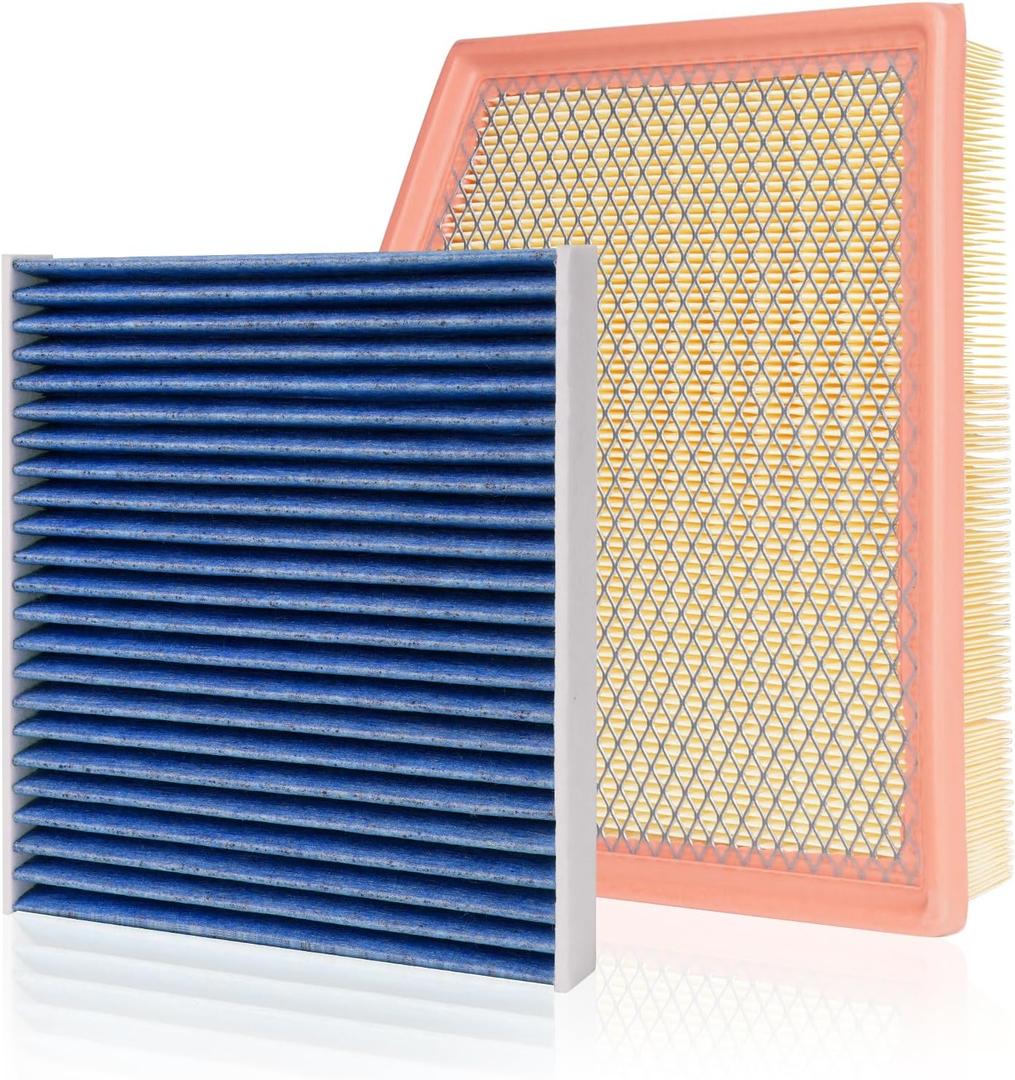 Cabin & Engine Air Filter Fit for Chrysler Grand Caravan 2021-2024 V6 3.6L Gas, Pacifica 2017-2026 V6 3.6L Flex/Gas, Voyager 2020-2026 3.6 L Gas Air Filter Replace#CA12091 68214516AA CF12283