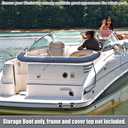 X AUTOHAUX Round Frame Bimini Top Storage Boot Cover with Light Hole Boat Bimini Storage Bag 600D Polyester Canvas Deep Blue 91"-96" Width Universal for 3 Bow 4 Bow