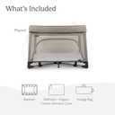 UPPAbaby Remi Playard | Deluxe 3-in-1 Portable Playard, Bedside Bassinet + Travel Crib| Mesh Bassinet, Mattress, Organic Cotton Mattress Cover + Storage Bag Included | Wells (Dark Taupe Mlange)