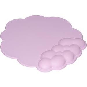 JIKIOU Mouse Pad Wrist Support with Leather Surface,Cloud Wrist Rest Mousepad with Memory Foam,Non-Slip PU Base Mouse Pad for Home Office Laptop Mac Easy Pain Relief (Cloud Pink)