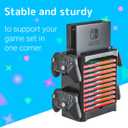 Skywin NS Compatible Nintendo Switch Games Holder, Nintendo Switch Stand, Game Disk Rack, Controller Organizer, Switch Holder Stand for Gamers, Nintendo Switch Accessories (Black)