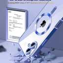 2 x for iPhone 16 Case with 1X Screen Protector, [Seamless Work with Magsafe] [Interchangeable Glitter Card], with Integrated Lens Protection Stylish Women Girls Phone Case for iPhone 16, Blue