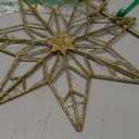 YEAHOME Christmas Tree Topper, Gold Glittered Hollow 7-Point Star Tree Topper, Lighted Wire Star with 20 LED Lights for Christmas Treetop, Xmas Tree Topper with Timer, Christmas Tree Decorations