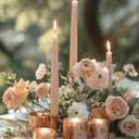 CW Studio Set of Unscented Taper Candles Elegant Vertical Fluted Design Long 7-8 Hour Burn Dripless Perfect for Home Decor, Weddings, Events & Romantic Dinners (20, Ivory, 10 inches)
